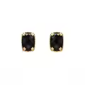 wholesale Metal: 925 Silver Gold Plated Retro Black Onyx Stud Earrings for Women, Fashionable Earrings, Exquisite Gift for Her-0-2