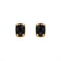 wholesale Metal: 925 Silver Gold Plated Retro Black Onyx Stud Earrings for Women, Fashionable Earrings, Exquisite Gift for Her-0-1