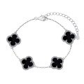wholesale S925 Silver Four-Leaf Clover Bracelet for Women, Versatile and High-End, Small Luxe Style Four-Flower Silver Hand Jewelry-0-15