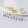 wholesale S925 Sterling Silver Fresh and Sweet Ins Style Exquisitely Simple Design Diamond-Studded Ear Clasp M05808-0-2