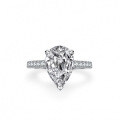 S925 Silver Moissanite Ring Women's Luxury Pave Fancy Champagne Yellow Pear Shape 4 Carat-0-4