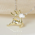 wholesale 925 Sterling Silver "Deer with You" Necklace for Women, Fashion Jewelry Birthday Gift for Girlfriend, Collarbone Chain-0-1