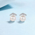 wholesale 925 Sterling Silver New Style Natural Freshwater Pearl Earrings for Women, Small and Exquisite Commuting Earrings, Direct Wholesale from Manufacturer-0-0