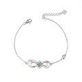 Sterling Silver Moissanite 8-Infinity Bracelet for Women, Minimalist Design-0-3