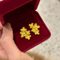 wholesale S925 Silver Zoffran Jewelry Style Luxurious Gold-Shimmer Floral Earrings with an Oriental Aesthetic and Atmosphere, Hot Selling on Live Streams-0-3