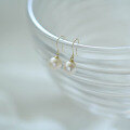 wholesale 9K Gold Pearl Ear Hook New Trendy Earrings Simple and Small Design Elegant and Retro-0-0