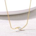 wholesale S925 Sterling Silver Moissanite Marquise Pendant Necklace, Light Luxury Style, Amazon Best Seller-0-1