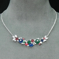 wholesale 925 Silver Gold-Plated Pendant Chain with High-Carbon Diamonds, Floral Fruit Basket Design, Exquisite and Versatile Jewelry for Women-Fruit Bag 925 Silver