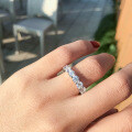 S925 Sterling Silver Women's Eternal Ring, High-End Fashion Gift with Ultra Sparkle-0-2