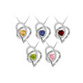 wholesale S925 silver necklace pendant with luxurious and high-end gemstone interlocking design featuring December birthstones-0-4