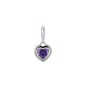 wholesale 925 Sterling Silver Women's Zodiac Birthstone Heart Necklace, Ins Style, Versatile Diy Pendant, Ready Stock Wholesale-0-16