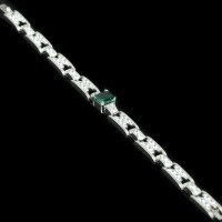 wholesale 925 Silver Gold-Plated Bracelet with High-Carbon Diamond Muzo Green Art Deco Antique Versatile Jewelry for Women-Muzo Green 925 Silver
