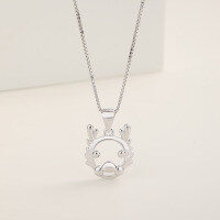 wholesale S925 Sterling Silver Zodiac Year of the Dragon and Snake Pendant for Women, Small Serpent Necklace, Cross-Border New Arrival Accessory with Niche Design-002323-Snake (single pendant) 925 silver