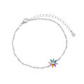 wholesale 925 Sterling Silver Colored Zircon Star Bracelet for Women, Summer Luxury Small Design, High-End Ins Style Hand Jewelry Gift for Girlfriend-0-4