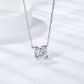 wholesale Silver Moissanite Bull Head 1 Carat Pendant Necklace for Women Wholesale Collarbone Chain-0-1