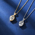 S925 Silver 2ct D Color Moissanite Heart Pendant Necklace Wholesale-0-2