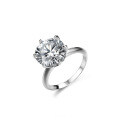 S925 Silver 6-Claw 5-Carat Moissanite Women's Classic Solitaire Engagement Ring-0-3