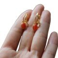 wholesale 925 silver gold-plated natural Sichuan material Nanhong white jade cherry red earrings women's jewelry live streaming supply chain-0-4