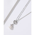 wholesale 925 Sterling Silver Freshwater Pearl Necklace for Women, Light Luxury Autumn Winter Small Pendant Collarbone Chain with High-End Sense Tassel Sweater Chain-0-3