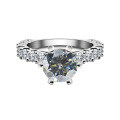 wholesale S925 Sterling Silver Amazon Best-Seller 3ct Moissanite Ring with Premium Blue Topaz Gemstone-0-8