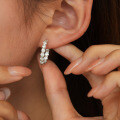 925 Silver Moissanite Earrings, Fashionable and Elegant Cross-Border Personality Studs, Amazon Best-Seller-0-1