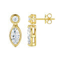 925 Silver Gold Ins Style Hypoallergenic Moissanite Luxury Earrings Wholesale-0-3