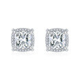 wholesale 18k Gold Plated S925 Silver Classic Square Cushion 8mm Full Moissanite Stud Earrings for Cross-Border Amazon Best-Sellers-0-4
