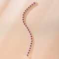wholesale Sterling Silver Classic Four-Prong 3mm Lab-Created Ruby High-Carbon Diamond Tennis Bracelet Full Diamond Stackable Everyday Wear-0-1