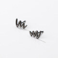 wholesale S925 Silver Stud Earrings Women Korean Style Minimalist Smooth Wave Lines Fresh and Sweet Ear Jewelry E0605-0-4
