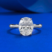 wholesale S925 Silver New 8*10mm Oval White Diamond Bamboo Knot Ring, European and American Style Minimalist Band-R1108 White Diamond Bamboo Ring Size 7