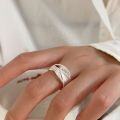 wholesale S925 Sterling Silver Irregular Wrapped Ring for Women, Minimalist and Versatile Small Design Stacking Band-0-0