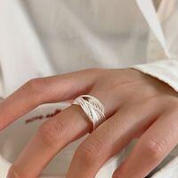 wholesale S925 Sterling Silver Irregular Wrapped Ring for Women, Minimalist and Versatile Small Design Stacking Band-Sterling silver