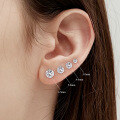 wholesale S925 Sterling Silver Moissanite Stud Earrings Simple Six-Prong Single Stone Earrings for Women Versatile Elegant Moissanite Earrings Hypoallergenic Ear Jewelry-0-3