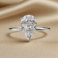 925 Sterling Silver 2025 New Classic Teardrop 4-Carat Moissanite Flash Light Luxury Ring-0-0