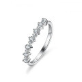 925 Silver Moissanite Ring Women's Seven-Star Row Jewelry-0-4