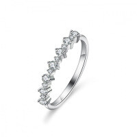 925 Silver Moissanite Ring Women's Seven-Star Row Jewelry-(Set with moissanite)  20 yards