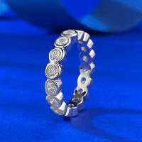 wholesale S925 Silver New Style Zircon Round Full Diamond European and American Fashion Wholesale Ring-R275 White Diamond No. 8