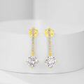wholesale 14k Gold Light Luxury Round Lab-Grown Diamond Earrings with Natural Diamond Accents, 05 Carat Stud Earrings-0-3