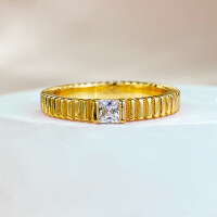 wholesale S925 Sterling Silver Live Broadcast Jewelry New Ins Grosgrain Straight Grain Ring Daily Wear Wholesale-R976 Gold Ring Size 6