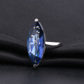 wholesale S925 Sterling Silver Iolite Blue Crystal Ring, High-End European and American Fashion Gemstone Ring-0-1