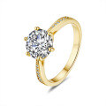 S925 Silver 6-Claw Ring with 8mm Round 2ct Moissanite-0-3