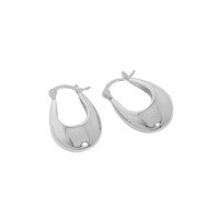 wholesale S925 Sterling Silver EA592 Korean Version Ins Original Niche Design Minimalist Geometric U-Shaped Versatile Textured Earrings for Women-Platinum 925 silver