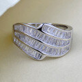 wholesale S925 Sterling Silver Wide Zircon Row Diamond Inlaid High-End Luxury Ring for Women, Premium Live Stream-0-1