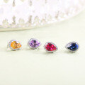 wholesale 925 Sterling Silver Inlaid Light Luxury Exquisite Pear-Shaped Teardrop Crystal Earrings with Ruby and Sapphire Ear Studs, Spring and Summer New Arrival-0-0