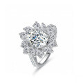 S925 Silver 2ct Oval Moissanite Ring for Women-0-4
