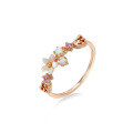 wholesale Rose gold new ins girly shell flower opal flower language ring Magic Card Sakura wing ring-0-1