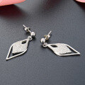 wholesale S925 Sterling Silver Geometric Zircon Diamond Stud Earrings for Women, Minimalist Korean and Japanese Style Rhombus Earrings for Fashionable Office Ladies-0-2