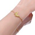 wholesale S925 gold-plated vintage botanical-inspired brushed dreamy butterfly adjustable high-end bracelet-0-4