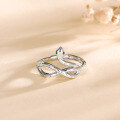 wholesale S925 Sterling Silver Personalized Snake Ring for Women, Minimalist Style, Exquisite Little Snake Adjustable Ring, Fashionable Niche Design-0-2