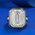 wholesale S925 silver new jewelry, luxury-set 10*14 Asscher-cut high-carbon diamond ring,-0-0